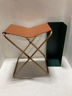 BROSTE COPENHAGEN NOLA FOLDING STOOL - RRP £149 TO INCLUDE MENU CORNER DIVIDER IN GREEN: LOCATION - BR6