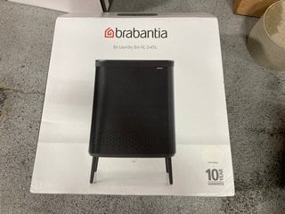 BRABANTIA BO 45 LITRE LAUNDRY BIN IN BLACK AND WHITE - RRP £120: LOCATION - BR9