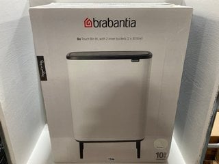 BRABANTIA BO TOUCH BIN HI WITH 2 INNER BUCKETS (2 X 30L) IN FRESH WHITE FINISH: LOCATION - BR11