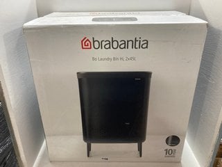 BRABANTIA BO LAUNDRY BIN HI 2 X 45L BUCKETS IN MATTE BLACK FINISH: LOCATION - BR11