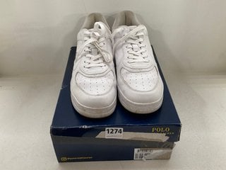 RALPH LAUREN POLO MASTERS TRAINERS IN WHITE - SIZE UK 10: LOCATION - CR5