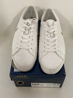 RALPH LAUREN POLO LONGWOOD TRAINERS IN WHITE - SIZE UK 11: LOCATION - CR5