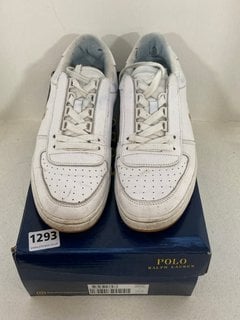 RALPH LAUREN POLO CRT TRAINERS IN WHITE - SIZE UK 9: LOCATION - CR5