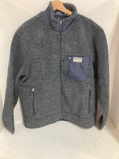 RALPH LAUREN POLO BONBED SHERPA BORG SWEATS JACKET IN NAVY - RRP £269: LOCATION - CR7