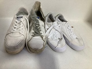 QTY OF ASSORTED FOOTWEAR TO INCLUDE GOLDEN GOOSE FRANCY CLASSIC TRAINERS IN WHITE/SILVER - SIZE UK 8: LOCATION - CR7