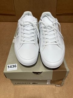 LACOSTE CHAYMON TRAINERS IN WHITE - SIZE UK 10: LOCATION - C4T