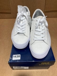 RALPH LAUREN POLO SAYER TRAINERS IN WHITE - SIZE UK 11: LOCATION - C4T