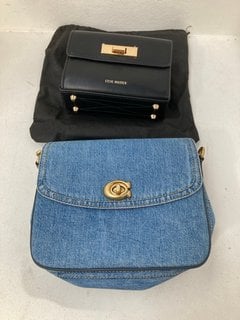 STEVE MADDEN BMINSK CROSSBODY BAG IN BLACK TO INCLUDE COACH DENIM CASSIE CROSS BODY BAG IN INDIGO: LOCATION - C4T