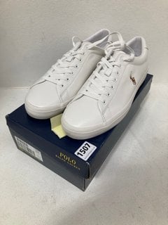 RALPH LAUREN POLO LONGWOOD TRAINERS IN WHITE - SIZE UK 11: LOCATION - C4T