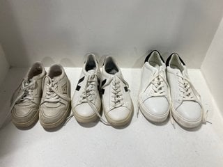 3 X ASSORTED SHOES TO INCLUDE AXEL ARIGATO WOMENS A-DICE LEATHER TRAINERS IN WHITE - UK 4: LOCATION - DR7