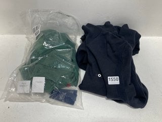 HUGO BOSS 1.4 ZIP LONG SLEEVE TOP IN NAVY - UK M TO ALSO INCLUDE RALPH LAUREN POLO TOP IN GREEN - UK M: LOCATION - DR6