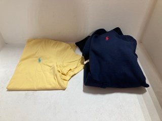 RALPH LAUREN MENS SLIM FIT JERSEY T-SHIRT IN EMPIRE YELLOW - UK M TO ALSO INCLUDE RALPH LAUREN MENS FLEECE HOODY IN NAVY - UK L: LOCATION - DR5