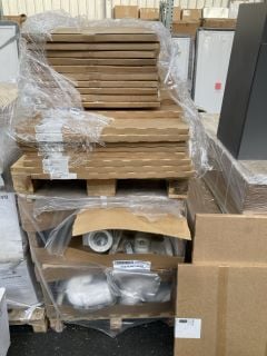 (COLLECTION ONLY) PALLET OF TOILET PANS WITH A PALLET OF BARDOLINO OAK FASCIAS: LOCATION - B6