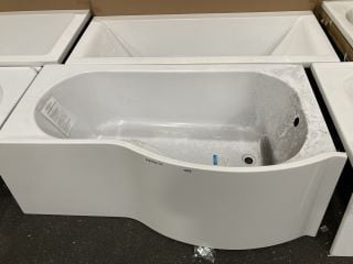 1600 X 850MM NTH RH P-SHAPED SHOWER BATH WITH SIDE PANEL - RRP £329: LOCATION - B7