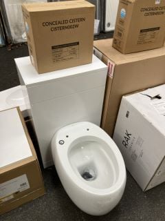 (COLLECTION ONLY) 500 X 320MM TOILET UNIT IN WHITE WITH A RAK CLOUD BTW PAN WITH CONCEALED CISTERN FITTING KIT - RRP £1009: LOCATION - A6