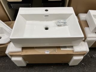 (COLLECTION ONLY) 610 X 430MM 1TH CERAMIC COUNTERTOP BASIN - RRP £240: LOCATION - A6