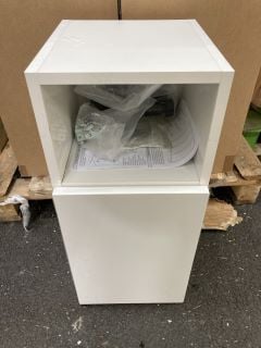 FLOOR STANDING 300MM WIDE TOILET TISSUE UNIT IN WHITE - RRP £225: LOCATION - A7