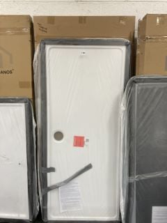 (COLLECTION ONLY) CLEAR GLASS SILVER FRAMED 1700 X 1850 X 6MM SLIDING SHOWER DOOR WITH A PEARLSTONE 1700 X 760MM SHOWER TRAY - RRP £1165: LOCATION - A8