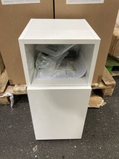 FLOOR STANDING 300MM WIDE TOILET TISSUE UNIT IN WHITE - RRP £225: LOCATION - A8