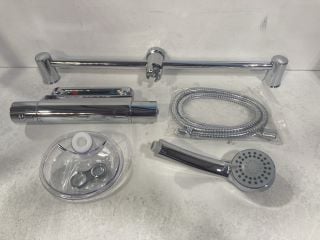 THERMOSTATIC BAR SHOWER VALVE IN CHROME WITH SHOWER SLIDE RAIL KIT, MULTI FUNCTION HANDSET & HOSE - RRP £469: LOCATION - R1