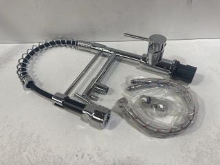 MONO KITCHEN SPRING TAP IN CHROME WITH DETACHABLE RINSER HEAD & SEPARATE FAUCET ARM - RRP £395: LOCATION - R1