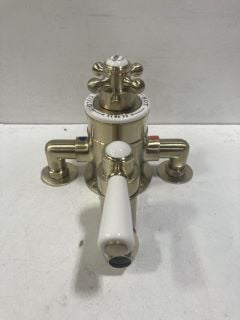 TRADITIONAL EXPOSED SHOWER VALVE IN BRUSHED BRASS - RRP £505: LOCATION - R1