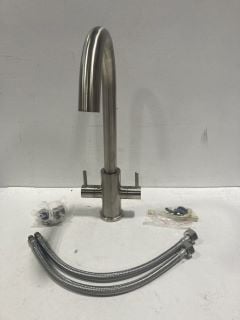 MONO KITCHEN SINK MIXER TAP IN BRUSHED NICKEL WITH SWIVEL SPOUT - RRP £240: LOCATION - R1