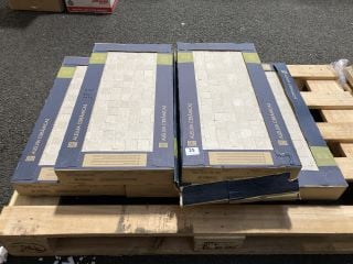 PALLET OF ALELUIA CERAMICS 600 X 300MM TILES IN PIAZEN CUBIC IVORY, APPROX 7M2 IN TOTAL WEIGHT OF PALLET 110KG - RRP £350: LOCATION - A1 (KERBSIDE PALLET DELIVERY)