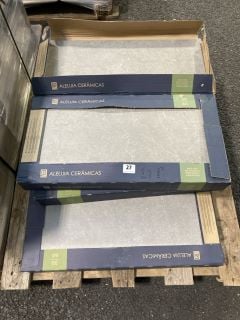 PALLET OF ALELUIA CERAMICS 600 X 300MM TILES IN PIAZEN ASH, APPROX 10M2 IN TOTAL WEIGHT OF PALLET 154KG - RRP £491: LOCATION - A1 (KERBSIDE PALLET DELIVERY)