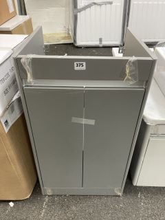 (COLLECTION ONLY) FLOOR STANDING 2 DOOR SINK UNIT IN LIGHT GREY 465 X 445 X 805MM - RRP £235: LOCATION - A2