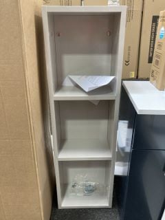 (COLLECTION ONLY) WALL HUNG OPEN SHELF STORAGE UNIT IN MATT STONE 1000 X 300 X 200MM - RRP £195: LOCATION - A4