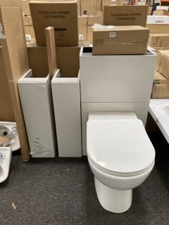 (COLLECTION ONLY) BATHROOM SET TO INCLUDE TOILET UNIT WITH BTW PAN & SEAT WITH CONCEALED CISTERN FITTING KIT IN DOVE GREY GLOSS WITH A 1000 X 165MM PLINTH & 2 X BASE UNITS COMPLETE WITH A 2000 X 335: