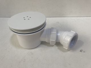 90MM FAST FLOW SHOWER WASTE WITH OUTLET ELBOW IN WHITE - RRP £90: LOCATION - R2