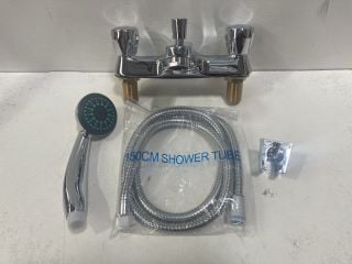 DECK MOUNTED BSM IN CHROME WITH SHOWER HANDSET, HOSE & WALL MOUNTING BRACKET - RRP £325: LOCATION - R3