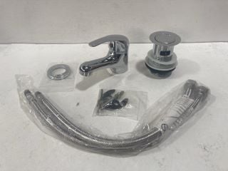 MONO BASIN MIXER TAP & CHROME SPRUNG WASTE - RRP £190: LOCATION - R3