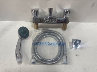 DECK MOUNTED BSM IN CHROME WITH SHOWER HANDSET, HOSE & WALL MOUNTING BRACKET: LOCATION - R3