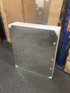 (COLLECTION ONLY) WALL HUNG 1 DOOR MIRRORED CABINET IN A WHITE FRAME 710 X 600 X 160MM - RRP £335: LOCATION - R3