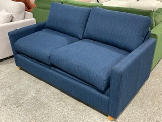 THE FOXHAM 3 SEATER SOFA BED IN INK BLUE FABRIC - RRP £1325: LOCATION - D3