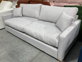 THE FOXHAM LARGE 4 SEATER SOFA BED IN LIGHT GREY FABRIC - RRP £1535: LOCATION - D3