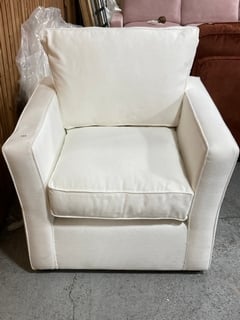 THE AMESBURY ARMCHAIR IN ALABASTER FABRIC - RRP £1195: LOCATION - D3