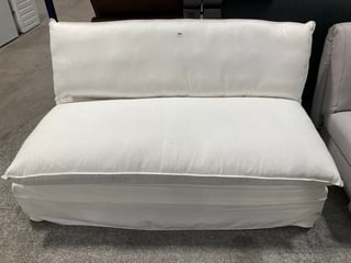 THE DEVERILL 3 SEATER MODULAR STYLE SOFA BED IN WHITE FABRIC - RRP £1260: LOCATION - D3