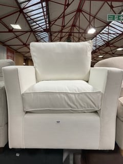 THE AMESBURY ARMCHAIR IN ALABASTER FABRIC - RRP £1195: LOCATION - D3