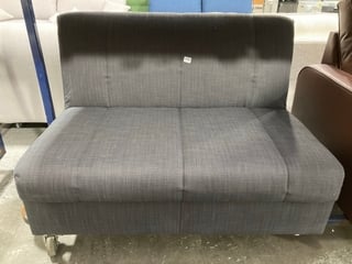 THE APPLEY 2 SEATER SOFA BED IN STEEL GREY FABRIC - RRP £675: LOCATION - D3