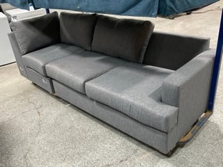 PARTIAL LARGE CORNER SOFA UNIT IN STEEL GREY FABRIC (INCOMPLETE): LOCATION - D3