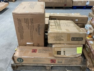 PALLET OF ASSORTED FURNITURE ITEMS TO INCLUDE VIDA DESIGNS GLINTON 3 DRAWER CHEST IN GREY: LOCATION - B3 (KERBSIDE PALLET DELIVERY)