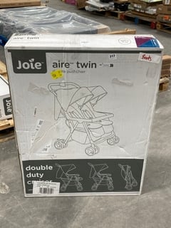 JOIE AIRE TWIN DOUBLE PUSHCHAIR IN ROSY & SEA - RRP £175: LOCATION - B7