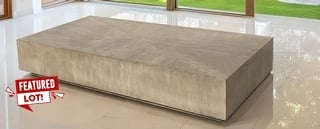 HADLEY ROSE STANTON OUTDOOR GARDEN COFFEE TABLE NATURAL SOLID OAK FINISH - RRP £2895: LOCATION - D2