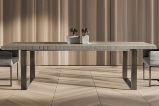 HADLEY ROSE CHARTERS DINING TABLE IN QUARTZ AND BRONZE FINISH - RRP £3295: LOCATION - D2