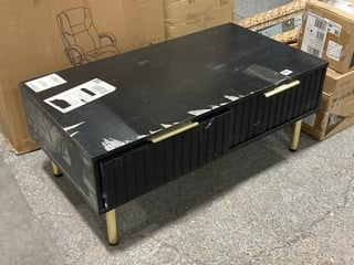 GFW NERVATA 2 DRAWER COFFEE TABLE IN BLACK/GOLD: LOCATION - C6