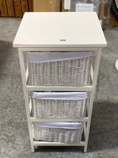 JOHN LEWIS & PARTNERS RATTAN 3 DRAWER UNIT IN WHITE: LOCATION - A5